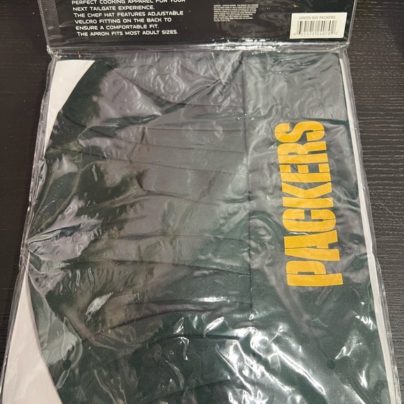 GREEN BAY PACKERS BBQ APRON AND CHEF HAT BRAND NEW - Picture 6 of 11